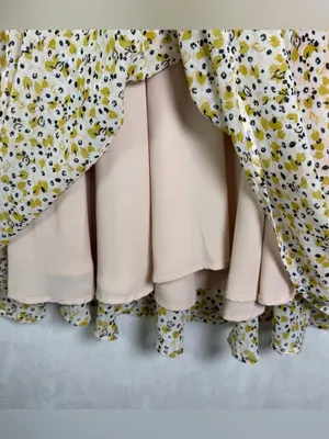 Paper Crown Anthropologie Droplets Dress Sz L Floral Swing Babydoll Boho Cottage thumbnail 5