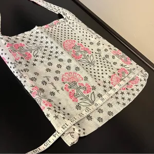 NWOT Free People boho gauzy fabric tote 14”x15”, lightweight, packable thumbnail 9