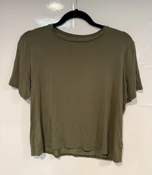 Basic Olive‎ Green Express soft Crewneck Tee thumbnail 1