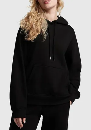 Victoria's Secret Pink Premium Fleece Oversized Hoodie Relaxed Pullover Black L thumbnail 1