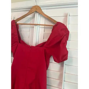 Amanda‎ Uprichard Red Ruched Dress Size Large thumbnail 6