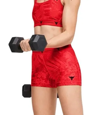 Under Armour Project Rock HeatGear compression shorts palm leaf Brahma Bull logo thumbnail 1