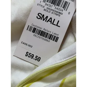 State of Day Womens Small Pajama Set Yellow White Striped Top & Shorts NWT A4020 thumbnail 4
