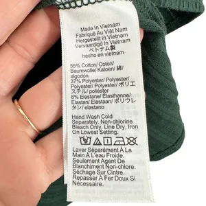 J. Crew Dark Green Ribbed Ruffle Neck Mock Neck Long Sleeve‎ Top Feminine Winter thumbnail 7