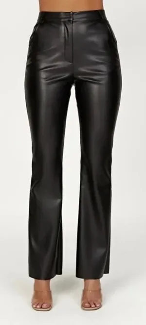 Meshki NWT Tyra Straight Leg Faux Leather Pants‎ in Black Size XS thumbnail 1