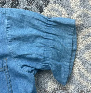 Vintage True Blue Button Down Denim Dress Blue Large thumbnail 4