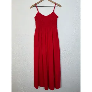 Petal & Pup Camilla Shirred Maxi Sundress Sweetheart Neckline Red Size Small thumbnail 2