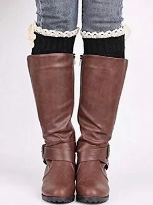 Steve Madden Button Crochet Knit Leg Warmers thumbnail 2