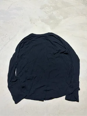 Aerie offline Black Long-Sleeve Ribbed Crewneck Shirt medium thumbnail 7