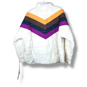 NEW FP Movement x Hatch Ivory Chevron Combo Printed Maternity Puffer Jacket thumbnail 4