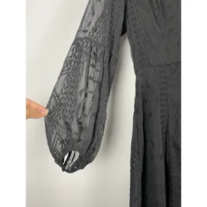 ASTR The Label Black Sheer Embroidered Long Sleeve‎ V-Neck Goth Dress Size XS thumbnail 2
