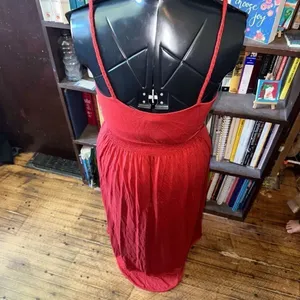 Sundance red v-neck strappy knit smocked waist maxi dress thumbnail 3