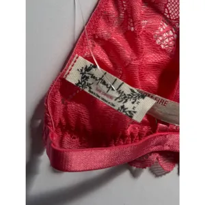 Free People Coral Pink Galloon Lace Triangle Bralette Size Medium NWOT thumbnail 6