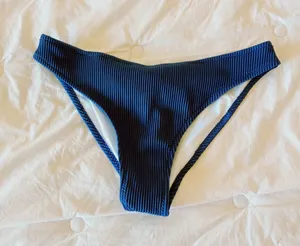 Ribbed Navy Blue Bikini Bottoms thumbnail 1