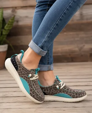 Ariat Hilo Leopard Print Casual Shoes Women’s 7.5B Brown Turquoise Comfort thumbnail 1