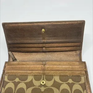 Coach Slim Envelope Brown Signature C Canvas Wallet thumbnail 3