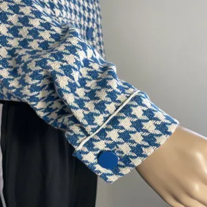 Anthropologie Dolan Left Coast Cropped Jacket Women XS Blue Houndstooth Print thumbnail 9