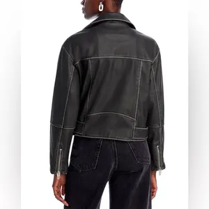 Black BLANKNYC Faux Leather Belted Moto Jacket Size XS thumbnail 5