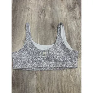 Vuori Women Purple White Floral Leopard Print Daily Sports Bra Size Large thumbnail 4
