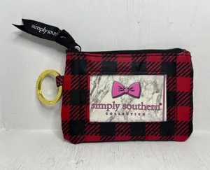 NWT Simply Southern Key ID Pouch - Tartan Buffalo Plaid thumbnail 1
