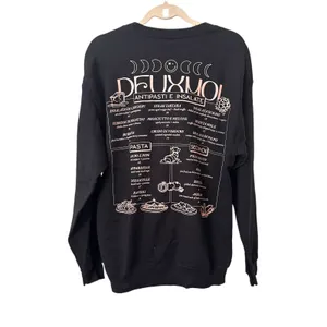 DEUX MOI Viral Restaurant Menu Oversized Sweatshirt NWOT‎ Medium thumbnail 2