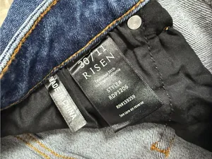 Risen Distressed Slim Boyfriend Jeans Size 30/11 High Rise Raw Hem NWT thumbnail 6