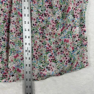 Boden‎ Floral Ruffle Neck Metallic Lurex Blouse Pink Blue US 6 UK 10 T1193 thumbnail 4