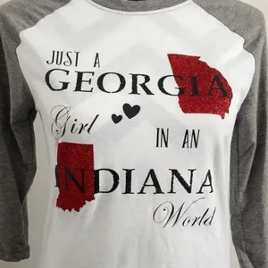 Just a Georgia Girl in an‎ Indiana World Baseball T thumbnail 2