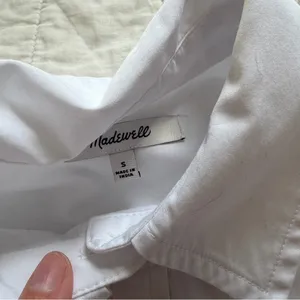 Madewell Relaxed Button Front Shirt Poplin Cotton White Small thumbnail 8