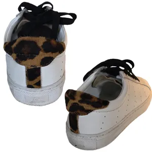 J. Crew "Saturday Sneakers" White Leather & Animal Print Accent Sneakers (6.5) thumbnail 4