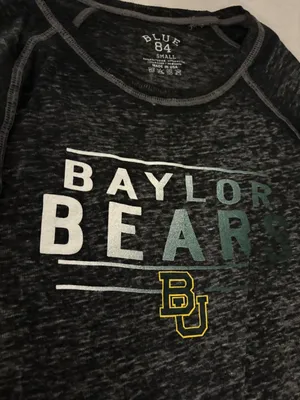 Baylor Bears Sweatshirt Women's Small Charcoal Gray Blue 84 Long Sleeve Boatneck thumbnail 2