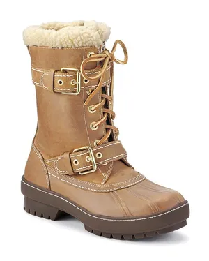 Sperry Saltwater‎ Leather Duck Boot Faux Fur Cuff Size 7 A38 thumbnail 1