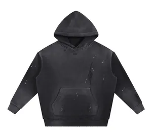 Vintage Washed Frayed Fleece Hoodie thumbnail 1