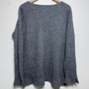 Neiman Marcus Womens 100% Cashmere Sweater XL Gray Lace‎ Up Shoulder V-Neck thumbnail 9
