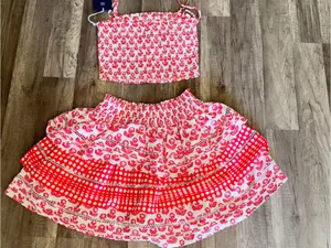 Roller Rabbit x Target Women's Floral Smocked Peplum Tank Top and skirt thumbnail 11