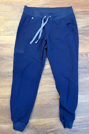 FIGS Zamora Jogger Scrub Pants Navy Blue Small Petite Yoga Waistband W100000 thumbnail 1