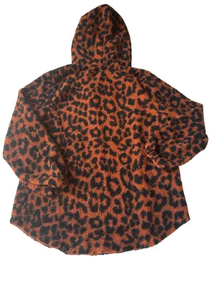 LOFT leopard print sherpa hoodie thumbnail 8