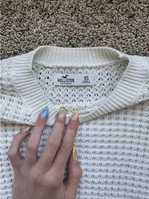 Hollister White Sweater Cropped thumbnail 3