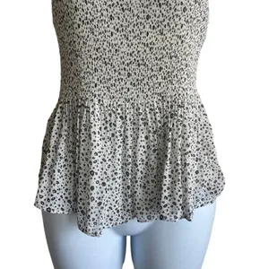 Lush‎ Women Crop Top XS Animal Print Babydoll Smock Bodice Coquette Flirty Y2K thumbnail 6