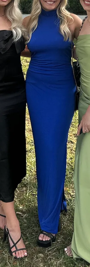 Lulus Regal Entrance Cobalt Blue Backless Maxi Dress thumbnail 4