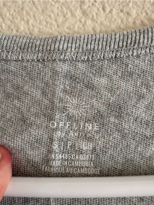 NWT aerie Short Sleeve Crew T-Shirt - Heather Gray thumbnail 2