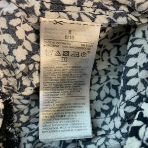 GAP Navy Floral Cami Jumpsuit Women Size 6 Wide Leg Linen‎ Blend Feminine Summer thumbnail 4