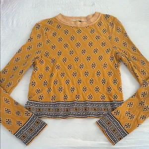 Mustard Patterned Women's Top thumbnail 1