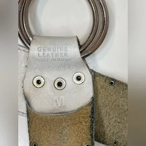 Calvin Klein‎ Y2K Boho Floral Embroidered White Genuine Leather Belt Size M thumbnail 9