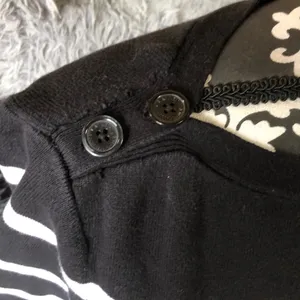 LAUREN JEANS Blue & White 3/4 Sleeve Top Size M thumbnail 3