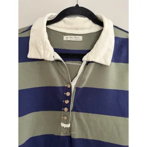 Free People We The Free Peyton Rugby Tee Blue/Green Stripe Women's Size Small‎ thumbnail 3