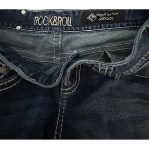 Rock & Roll‎ Cowgirl Riding Jeans Mid Rise Bootcut Dark Wash Thick Stitch 28/32 thumbnail 8