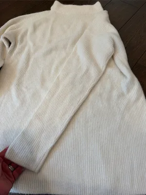 LOFT Cream Ribbed Turtleneck Sweater Size Small - C54-135 thumbnail 4