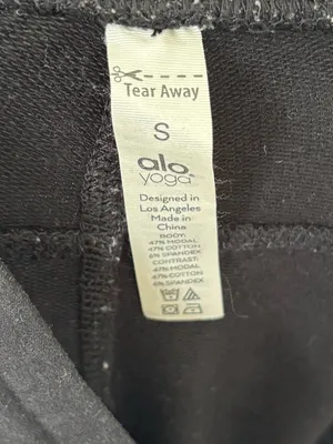 Alo Yoga Black Urban Moto Sweatpants Ribbed Joggers Drawstring Waist Athleisure thumbnail 10