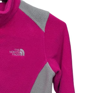 The North Face Jacket Womens Size‎ Small Pink Gray Fleece Full Zip Pockets thumbnail 3